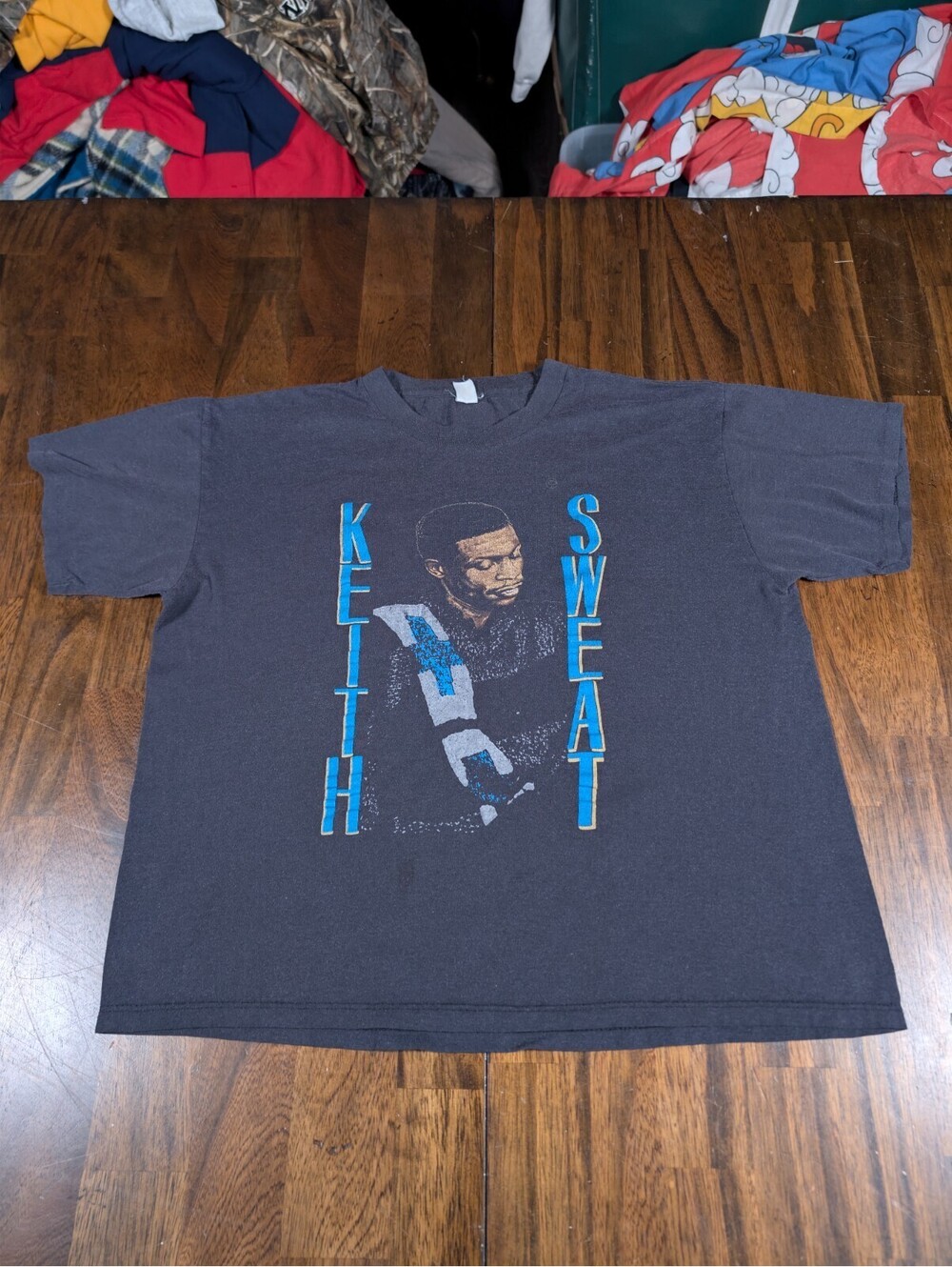 Vintage Keith Sweat T Shirt 90s Single Stitch Rap Tee Black 22.5x23.5